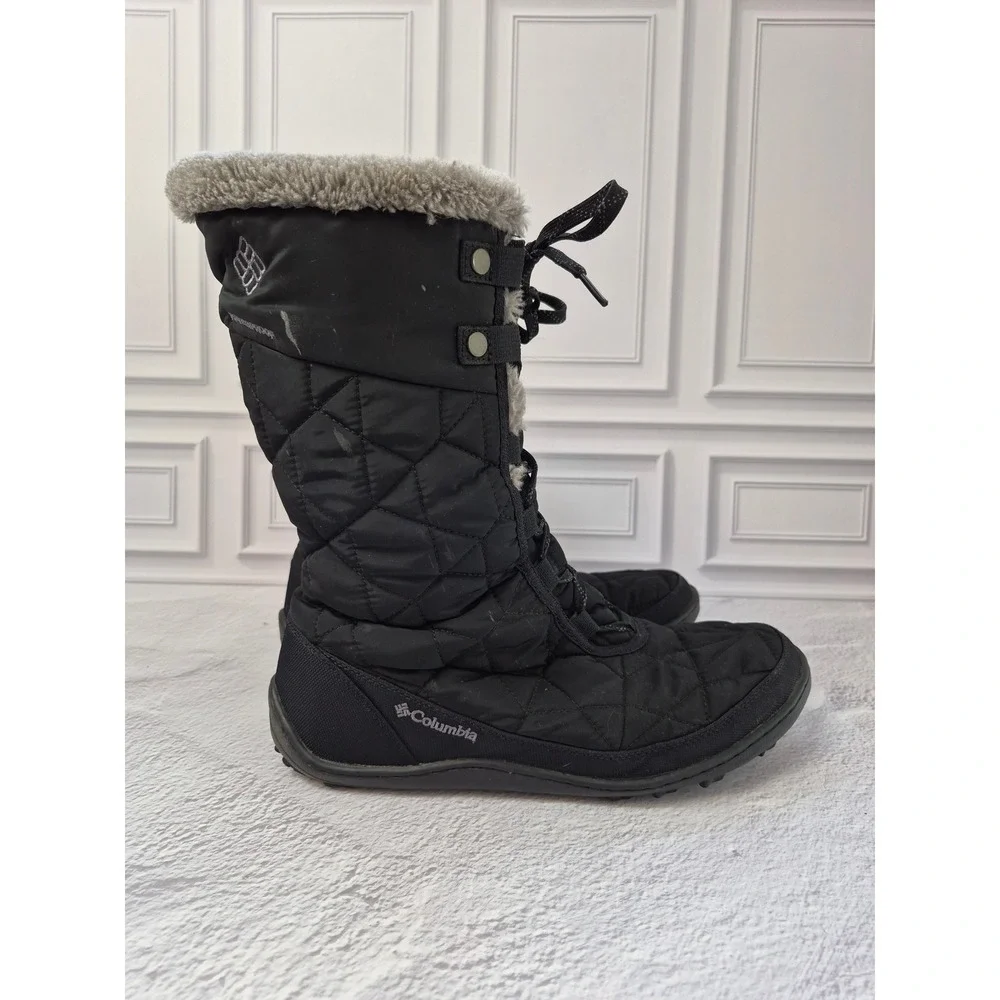 Columbia Minx Mid II Black Waterproof Quilted Insulated Snow Boots Womens 10.5